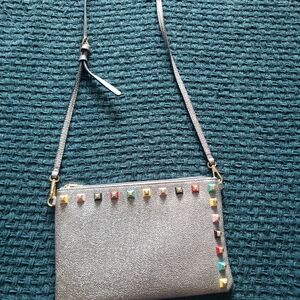Studded Silver Crossbody Bag